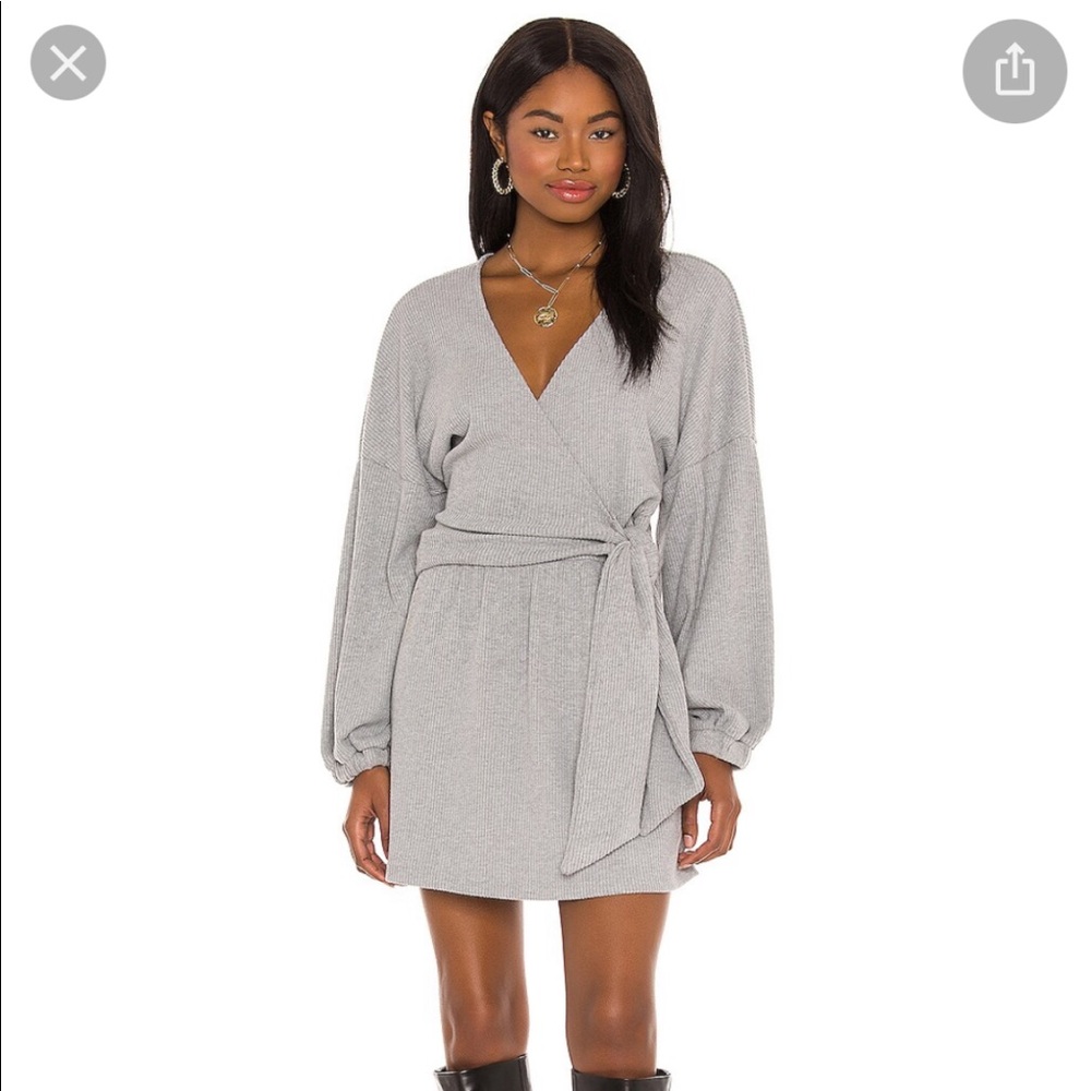 Heather Gray long sleeve wrap dress XXS (fit is closer to an XS)